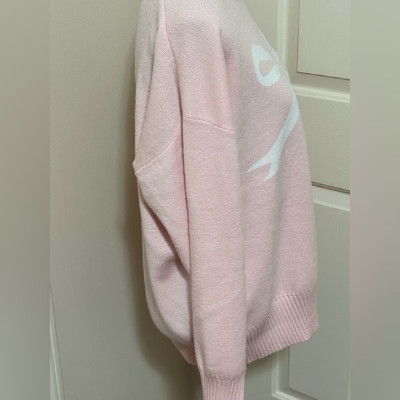 Pink Sweater with White Bow Design Size 1X - Picture 5 of 6
